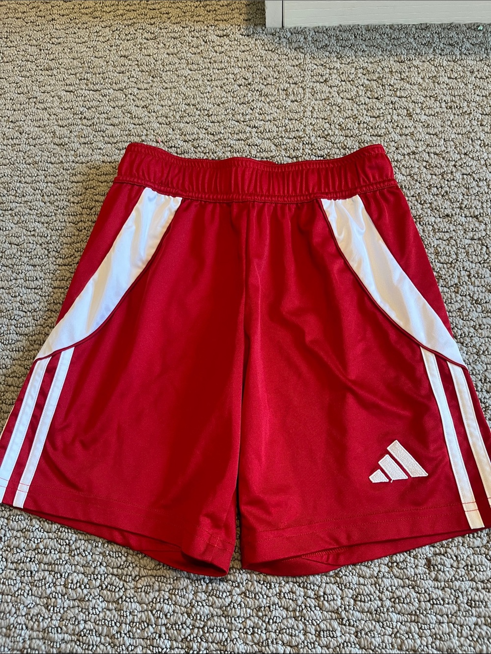 adidas Red Shorts with White Trim